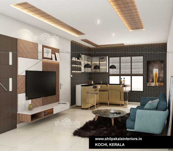 home living room;interior designers thrissur